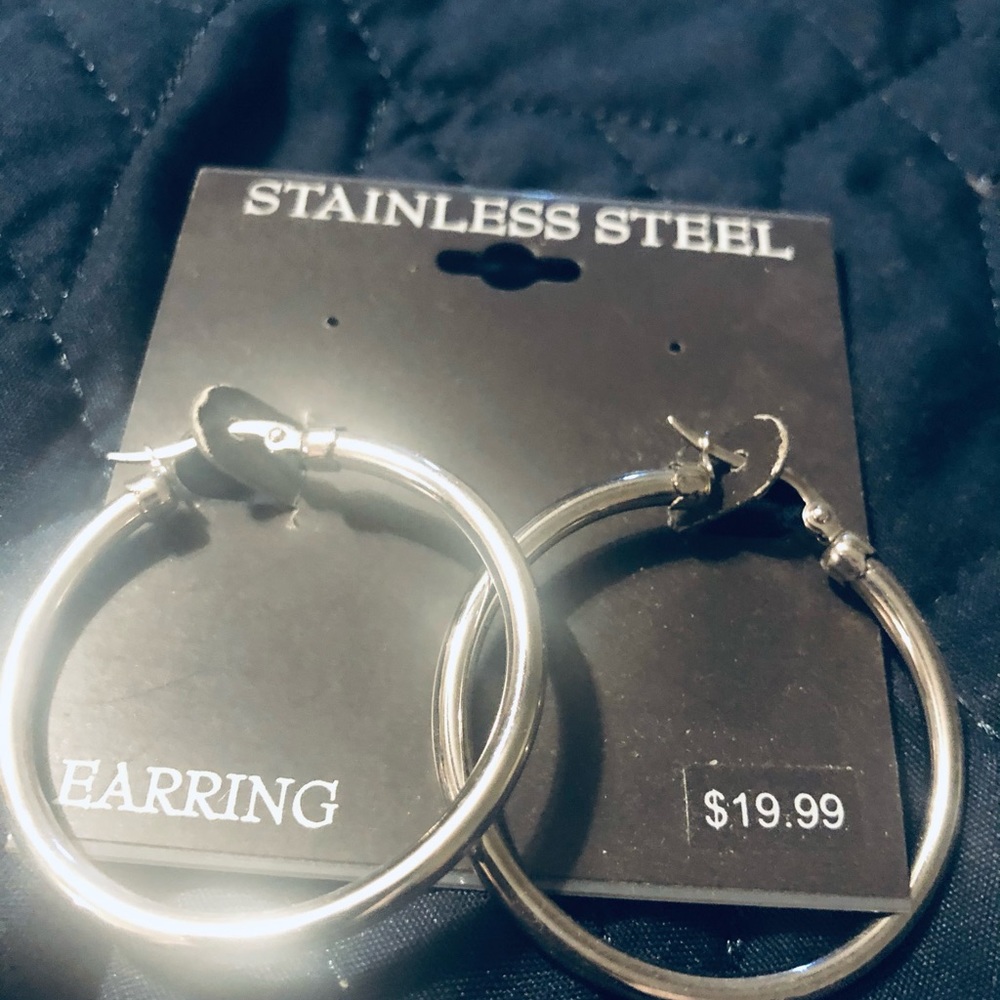 Stainless steel hoop earrings